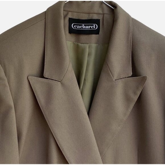 Vintage Cacharel Double-breasted Brown Wool Blazer-Size 46 Women - Picture 2 of 5